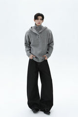 Heavyweight Layered Look Hooded Sweater