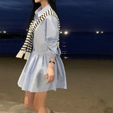 [BELLIDE MADE] FLARE SHIRT ONE PIECE
