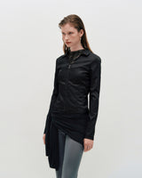 V-Neck Sleek Zip-Up _ DARK GREY
