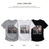 Paris ✨ Emotional Photo Printing Side Shirring Short-Sleeved T-Shirt