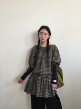 フォークシャーリングチェックミニワンピース (2color)