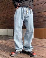 Handle Over Embroidered Denim Pants