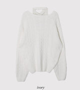 Laura Twist Loose V-neck Wool Knit +Tie Set (6color)