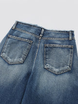 Wide Button Denim Pants