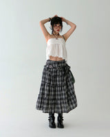 Punching Eyelet Smoke Tube Top Blouse