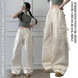 Cutter Ribbon Cotton Wide Cargo Pants (3colors)