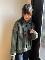 [unisex] ディルカリウォッシングカラーニットジャケットカーディガン