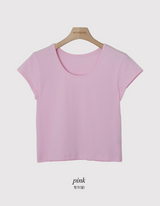 スリムクロップ半袖Tシャツ (4color)