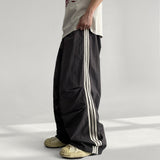 Curz Nylon Knee Pintuck Track String Wide Pants