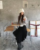 Shirring hood cardigan