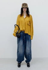 YY CHECKERED HEART BONE BALL CAP - MUSTARD