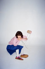 [pepe]cotton pleated wrap skirt (blue)