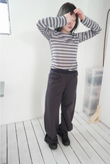 stripe waist pants (2c)