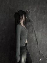 ダイアゴナルジッパーボタン T (2color)