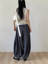 Harem Nylon Balloon Fit Wide Pants