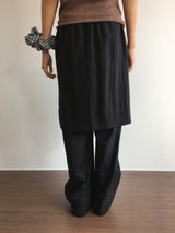 Slit pleated skirt pants (2color)