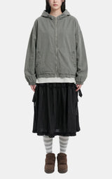 Pigment Washed Two-Way Hood Jacket