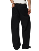 6CRAYON Rigid Coating Straight Black Pants with Side Pleats