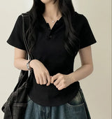 Brie button food short sleeve tee