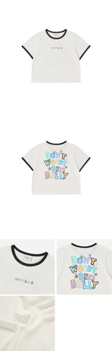 24FWベリーコラージュロゴクロップ半袖Tシャツ クリーム