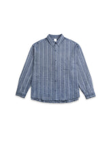 ASCLO Linen Denim Stripe Over Shirt (2color)
