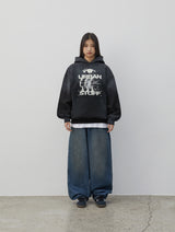 Vintage Oil Washed Hoodie (Black)