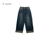 Andy Roll-Up Wide Washing Denim Pants