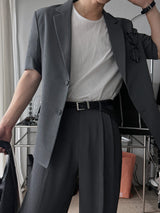ASCLO Wrinkle Linen Half Sleeve Jacket (2color)