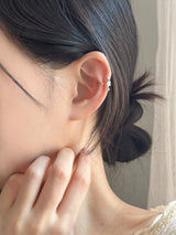 White Flower Ear Cuff / 2 Colors / Cubic Bracelet Spring Daily Point