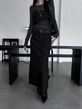 deep shade long skirt