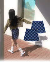 Blooming Chek Banding Mini Skirt