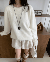 [UNISEX] Cloudy Season Overfit Angora Crewneck Long Sleeve Knit (7 colors)