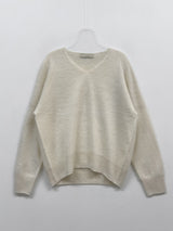 Raccoon V-neck loose-fit knit