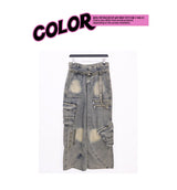 バックスタッドデニムパンツ