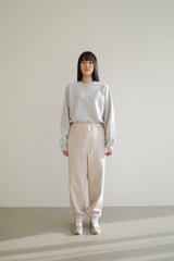 Wool jogger pants, Cream