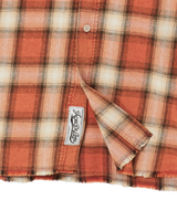 25FW DISTRESSED CHECK COTTON SHIRT ORANGE