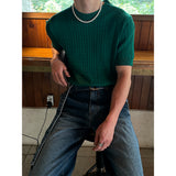 [BASIC ITEM] Cable round neck half knit(4color)