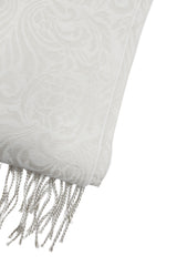 百合 Oriental paisley muffler (White)