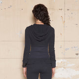 Textured Knit Zip-Up Hoodie [Navy]