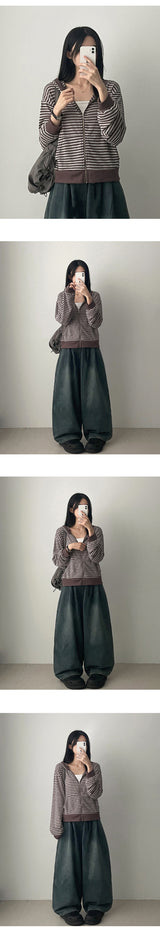 Nell waistbanding denim wide pants