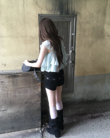 Eyelet belted shorts
