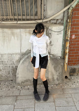 DRAPE SHIRRING T-SHIRTS