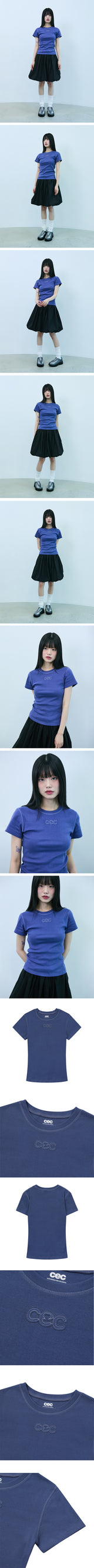 CEC APPLIQUE LOGO WOMAN T-SHIRT(BLUE PURPLE)