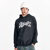 Star Embossed Hoodie Charcoal