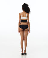 Chain Contrast Tube Top Bikini Bra (White)