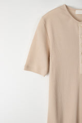 Jersey botton round (Beige)