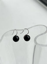 [silver925] ブラックボールホックピアス
