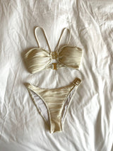  Burning logo bikini cover set (cream)