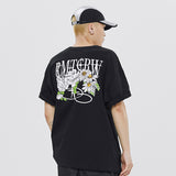 ボリュームロゴフラワーtシャツ