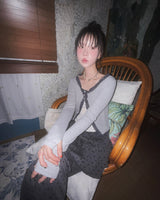 (3color) Lace Slit Warmer Cardigan